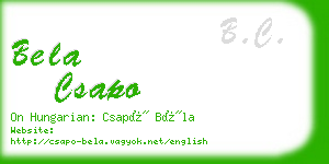 bela csapo business card